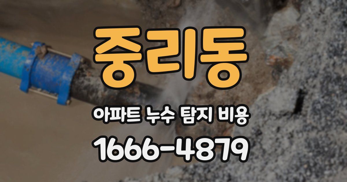 중리동 아파트 누수 탐지 비용