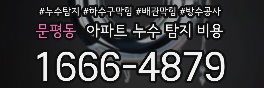 문평동 아파트 누수 탐지 비용
