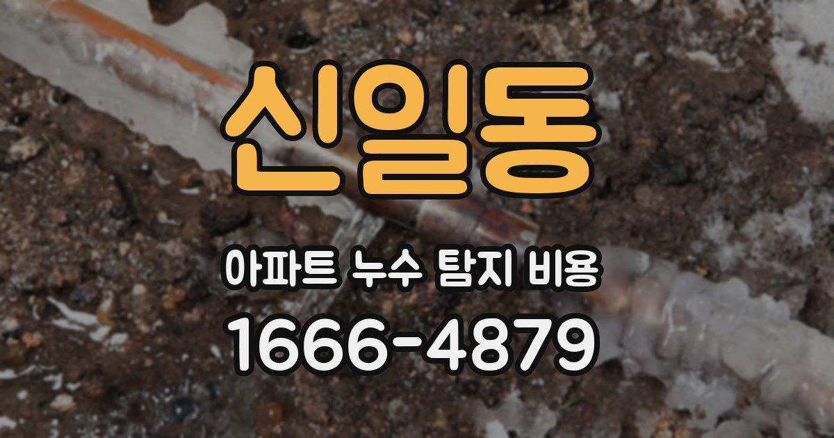 신일동 아파트 누수 탐지 비용