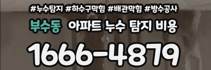 부수동 아파트 누수 탐지 비용