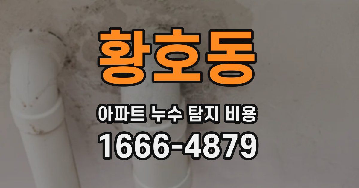 황호동 아파트 누수 탐지 비용