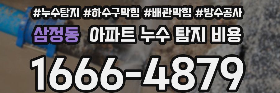 삼정동 아파트 누수 탐지 비용