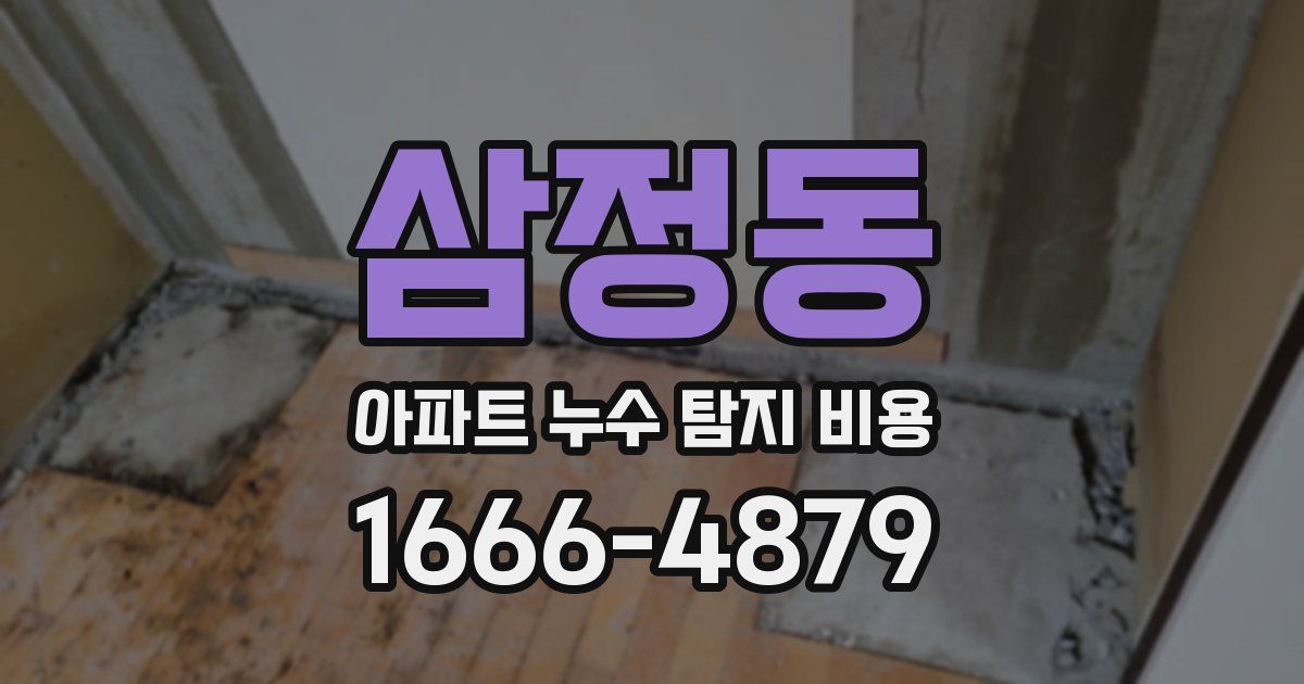 삼정동 아파트 누수 탐지 비용