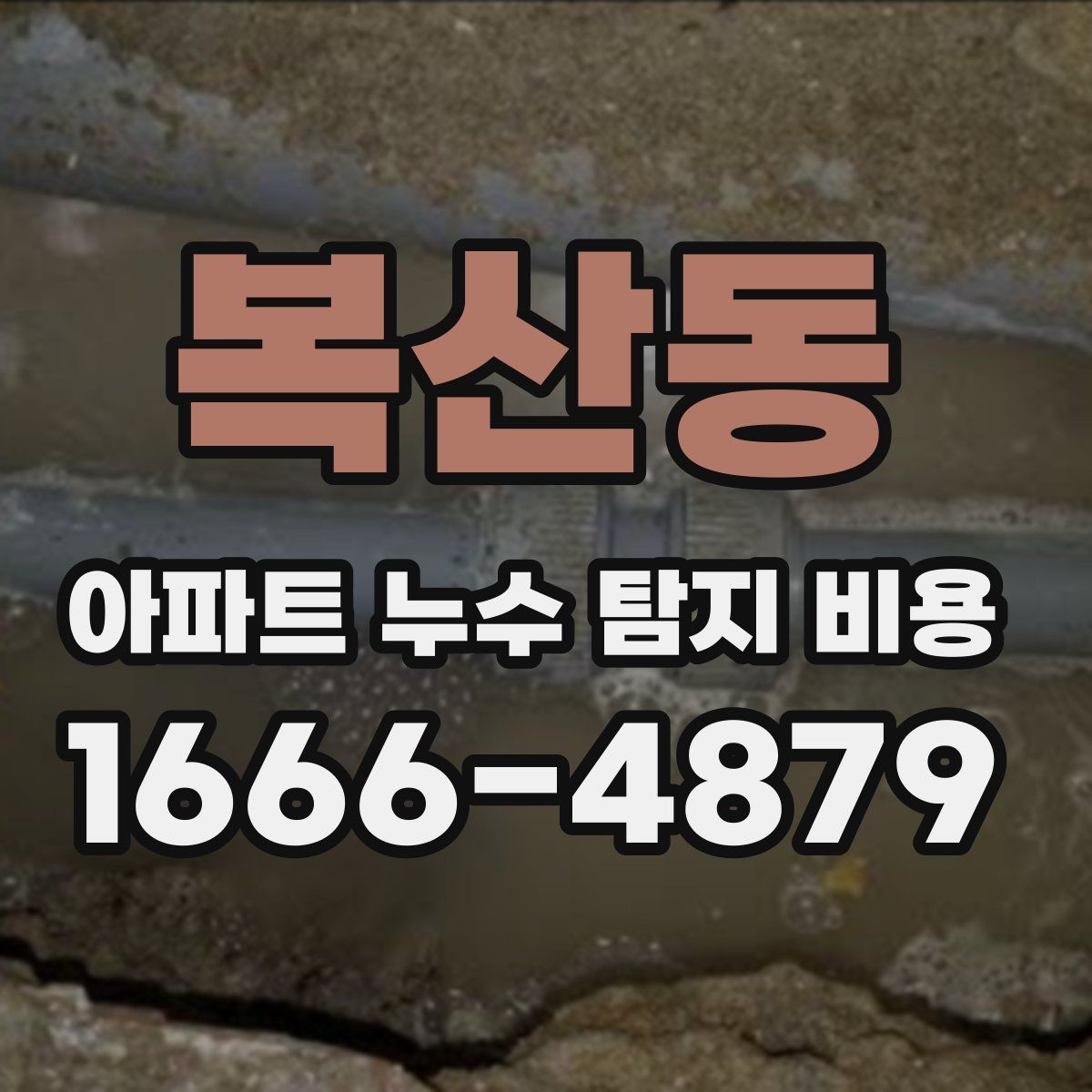 복산동 아파트 누수 탐지 비용
