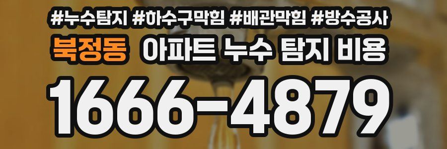 북정동 아파트 누수 탐지 비용