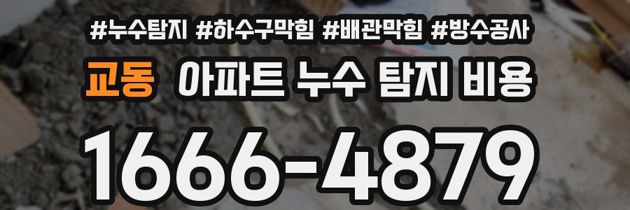 교동 아파트 누수 탐지 비용
