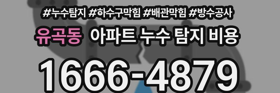 유곡동 아파트 누수 탐지 비용