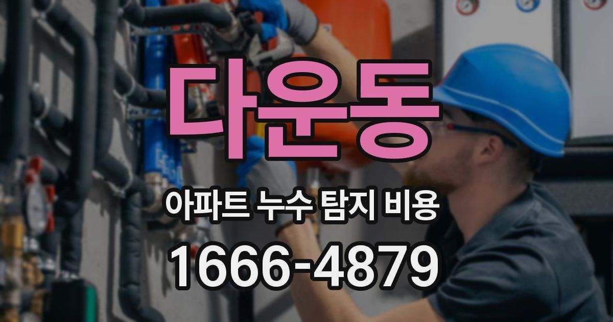 다운동 아파트 누수 탐지 비용