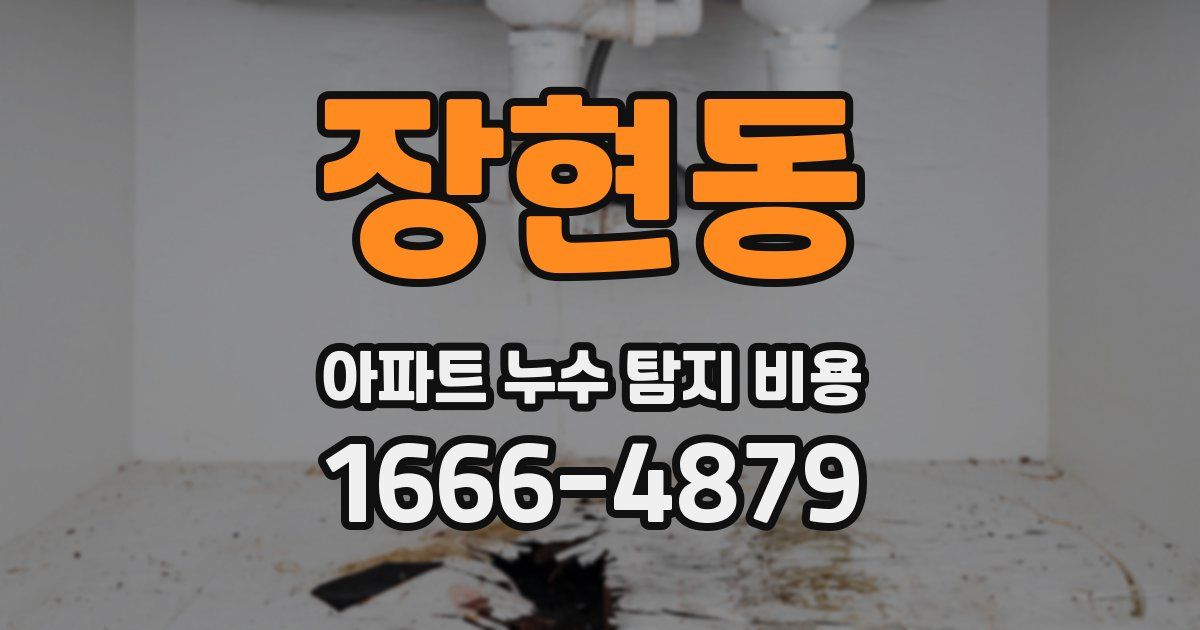 장현동 아파트 누수 탐지 비용