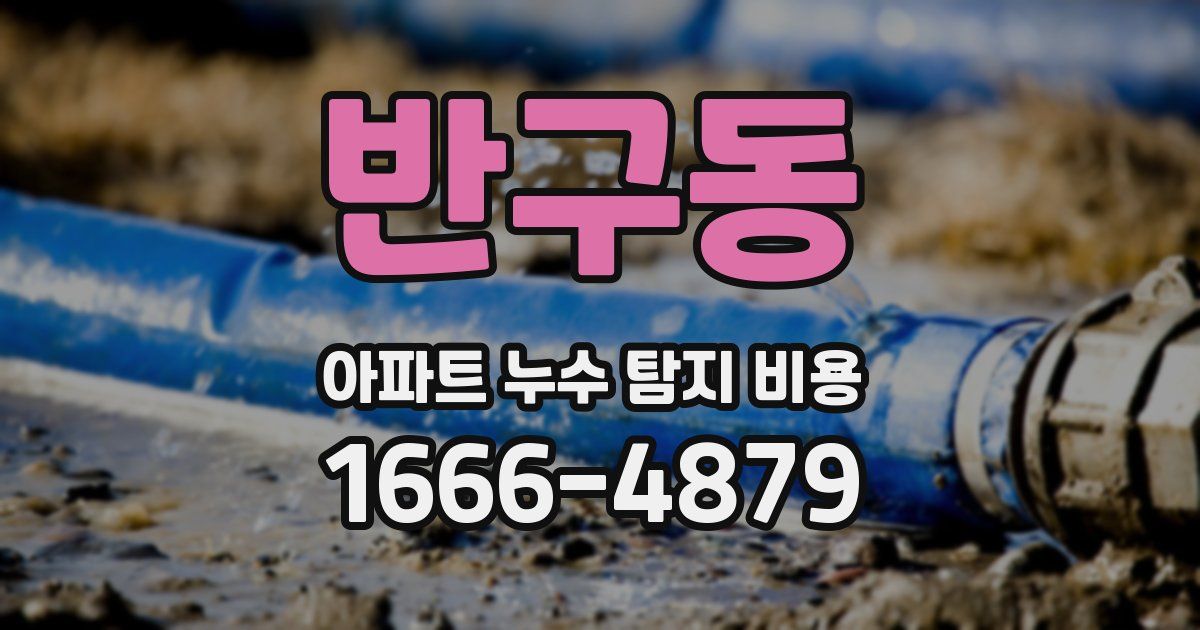 반구동 아파트 누수 탐지 비용
