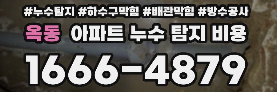 옥동 아파트 누수 탐지 비용