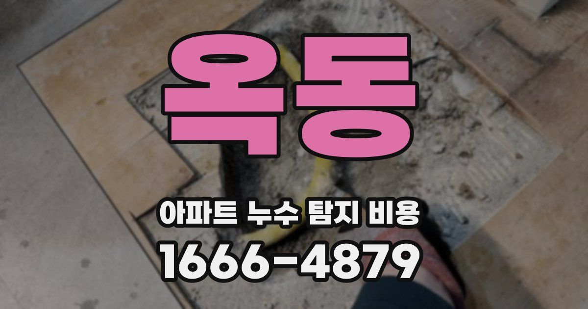옥동 아파트 누수 탐지 비용