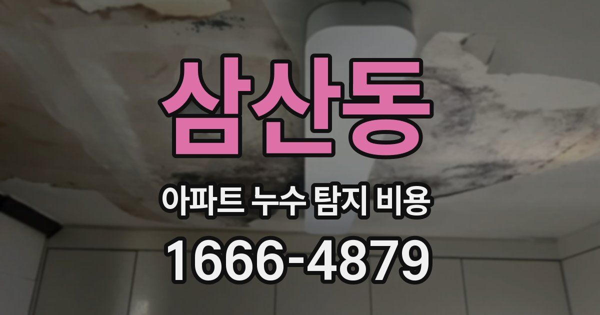 삼산동 아파트 누수 탐지 비용
