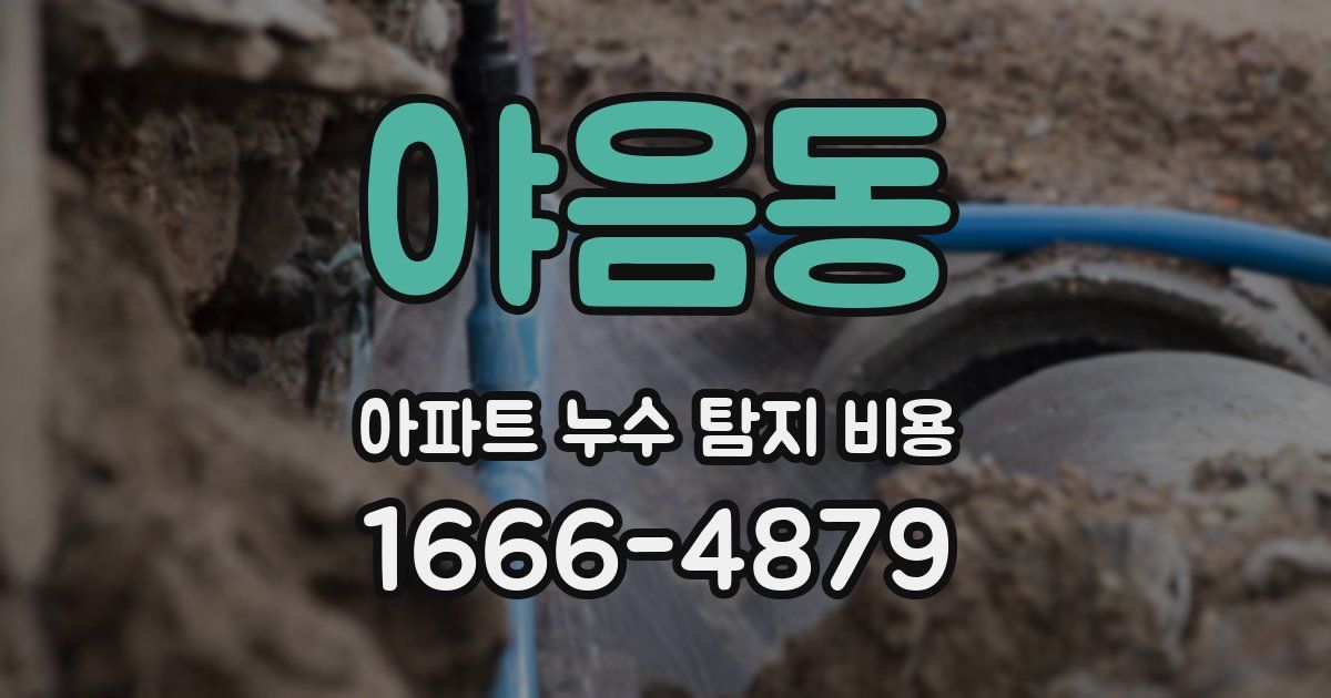 야음동 아파트 누수 탐지 비용