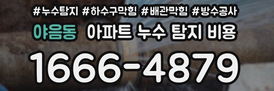 야음동 아파트 누수 탐지 비용