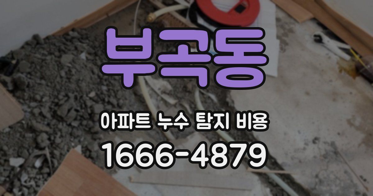 부곡동 아파트 누수 탐지 비용