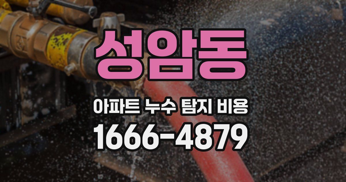 성암동 아파트 누수 탐지 비용