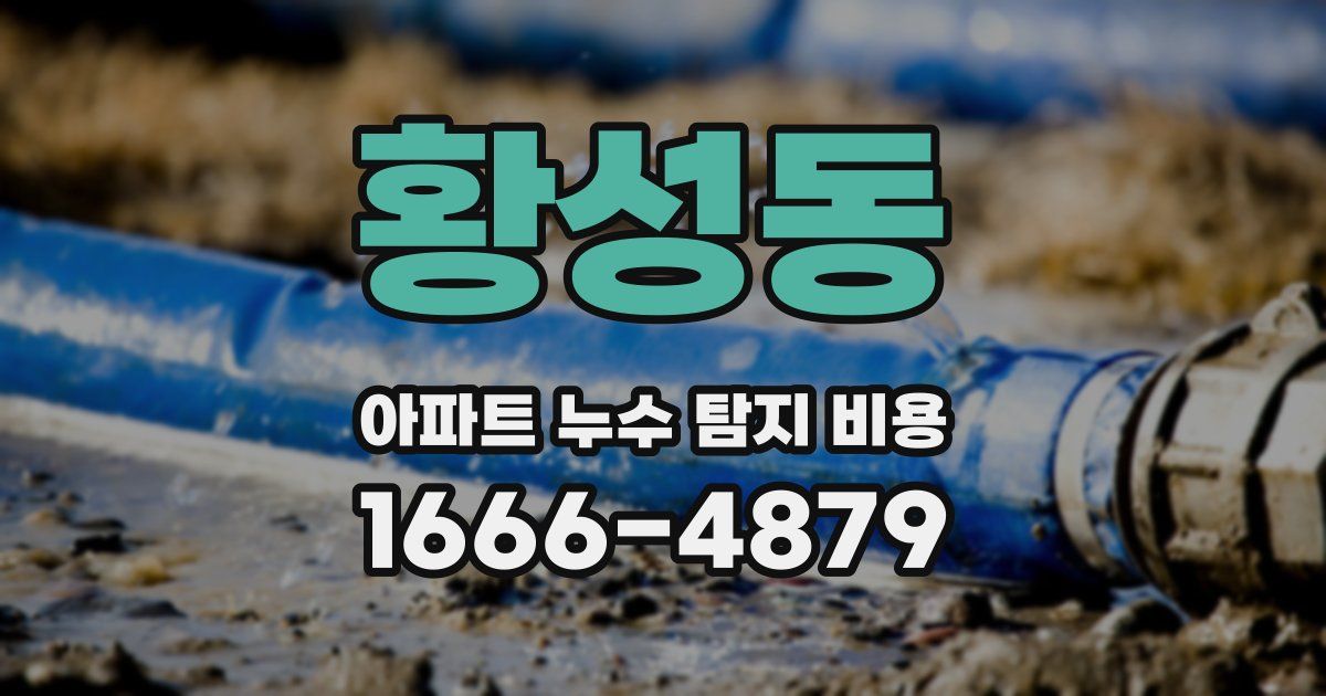 황성동 아파트 누수 탐지 비용