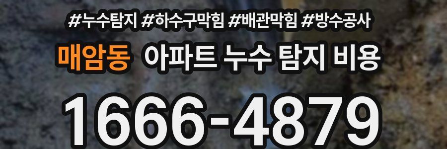 매암동 아파트 누수 탐지 비용