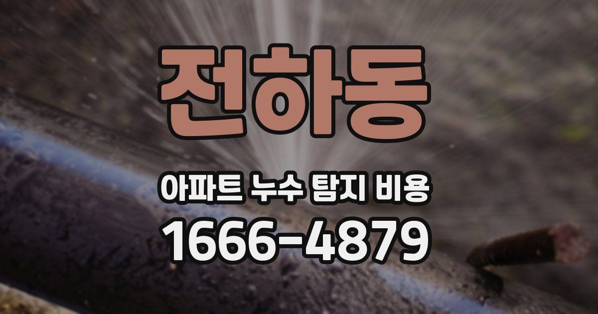 전하동 아파트 누수 탐지 비용