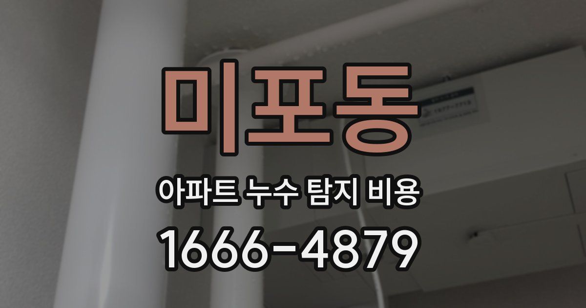 미포동 아파트 누수 탐지 비용