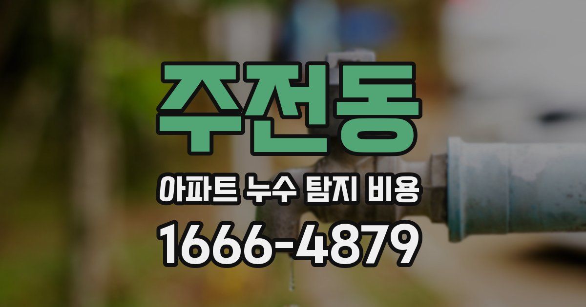 주전동 아파트 누수 탐지 비용