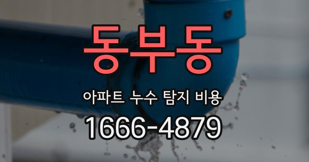 동부동 아파트 누수 탐지 비용