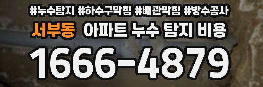 서부동 아파트 누수 탐지 비용