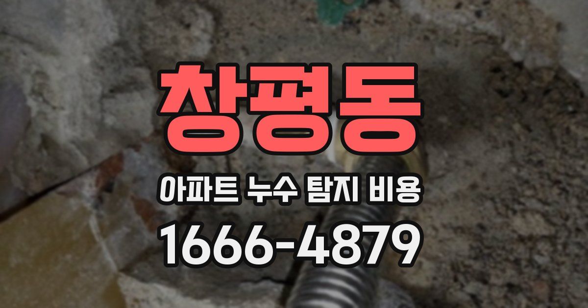 창평동 아파트 누수 탐지 비용