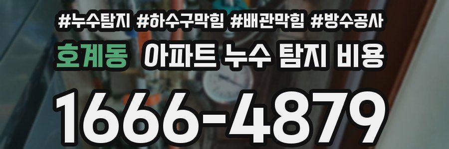 호계동 아파트 누수 탐지 비용