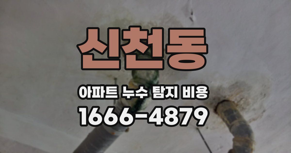신천동 아파트 누수 탐지 비용