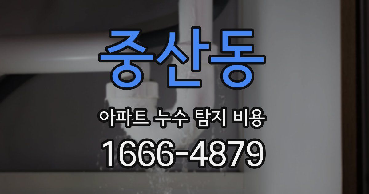 중산동 아파트 누수 탐지 비용
