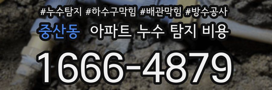 중산동 아파트 누수 탐지 비용