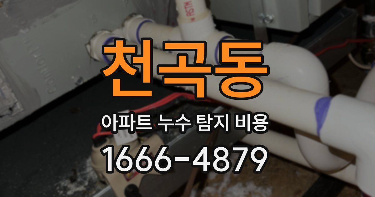천곡동 아파트 누수 탐지 비용