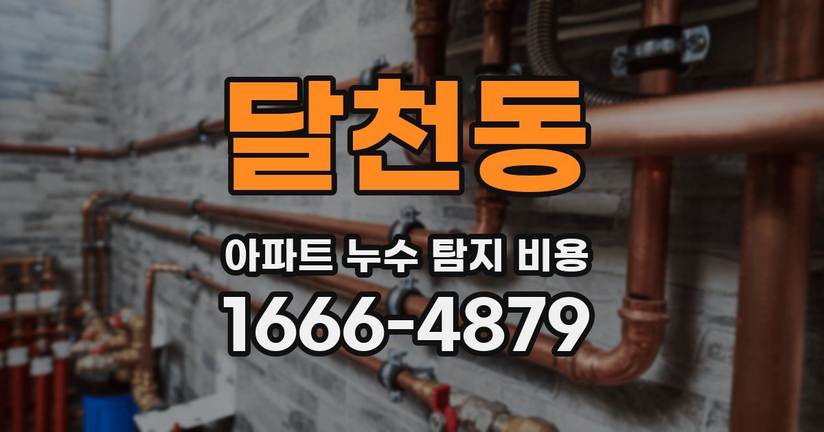 달천동 아파트 누수 탐지 비용