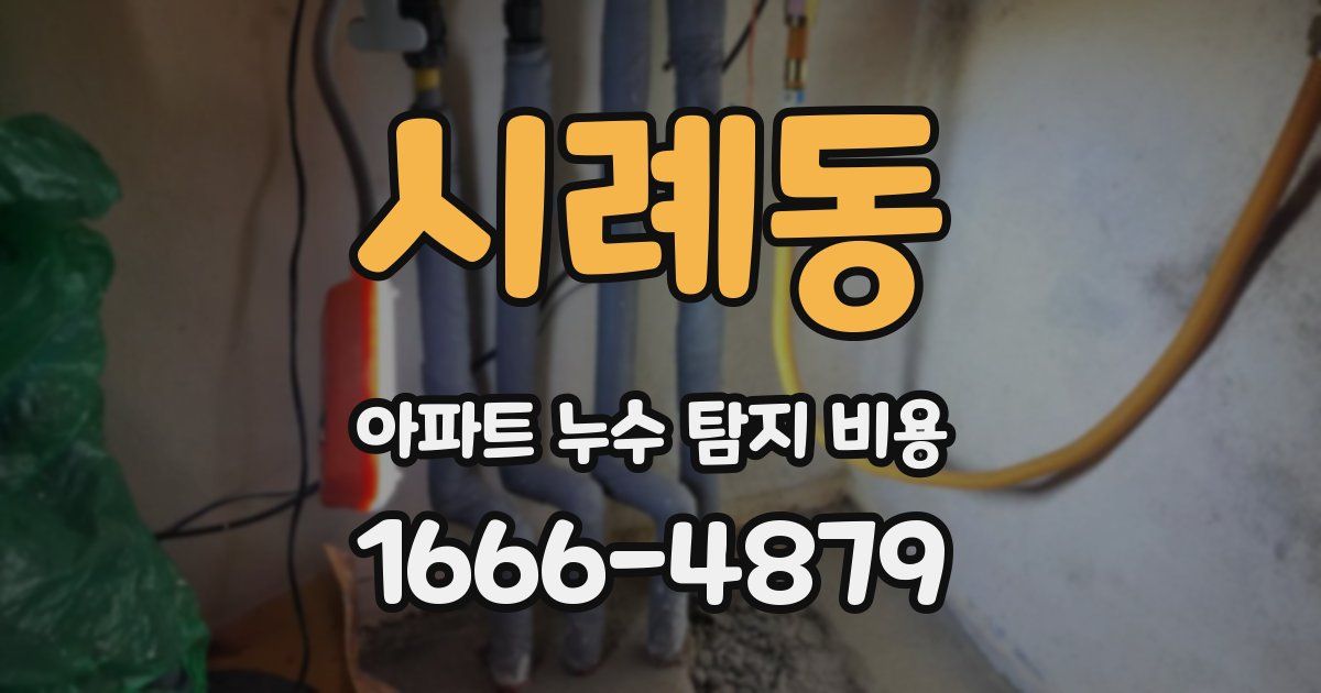 시례동 아파트 누수 탐지 비용