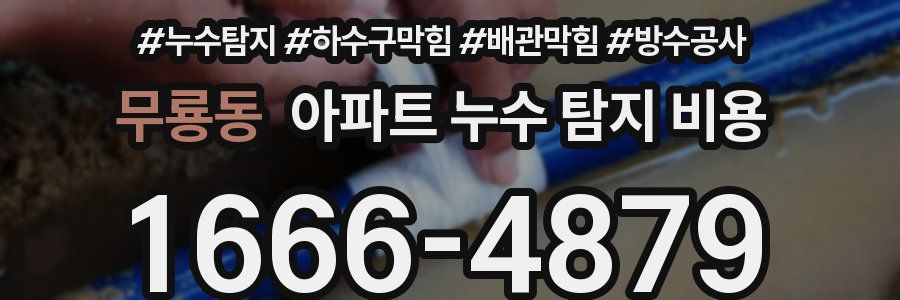 무룡동 아파트 누수 탐지 비용