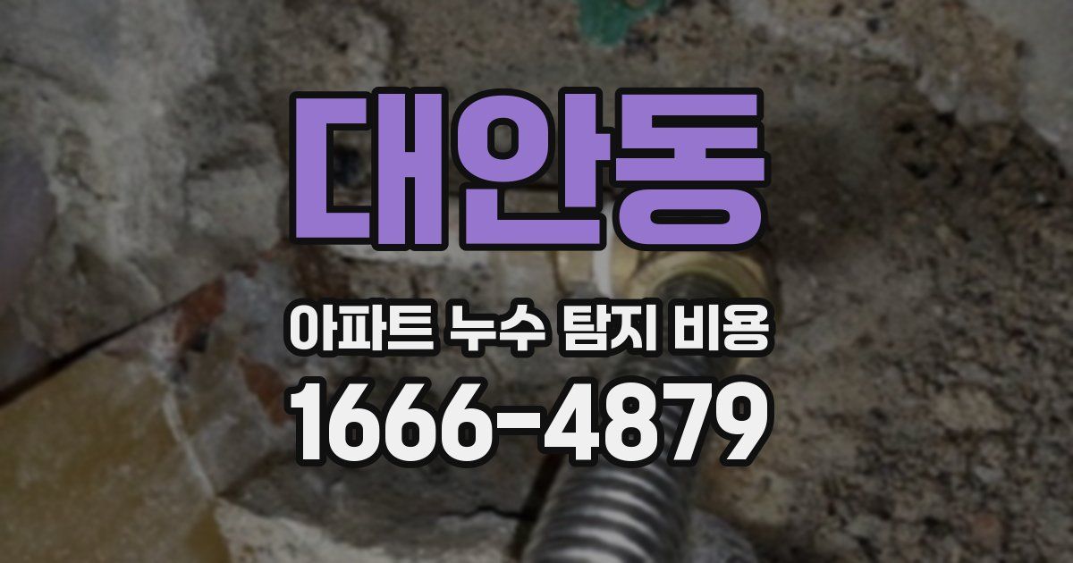 대안동 아파트 누수 탐지 비용