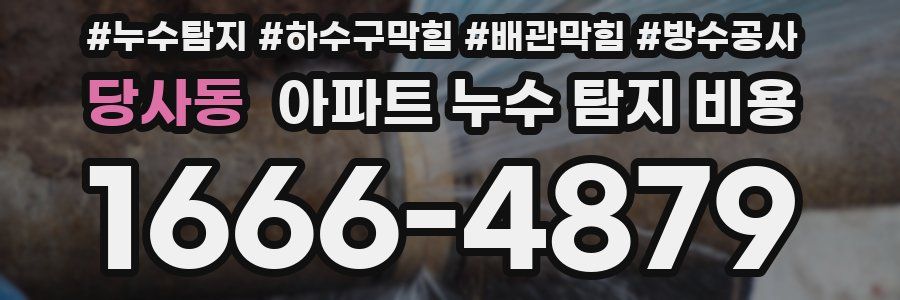 당사동 아파트 누수 탐지 비용