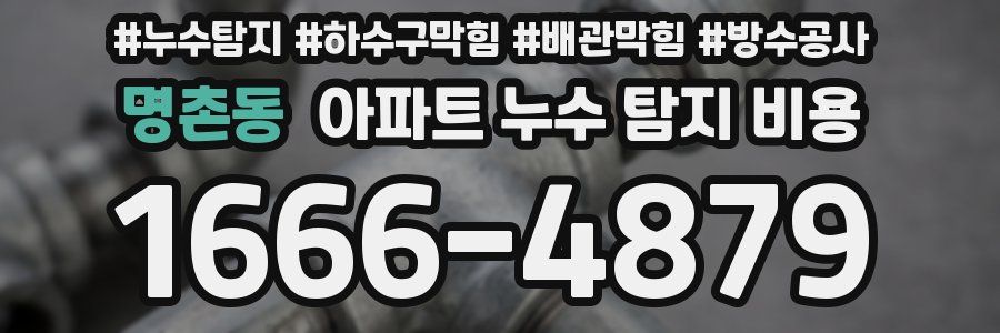 명촌동 아파트 누수 탐지 비용