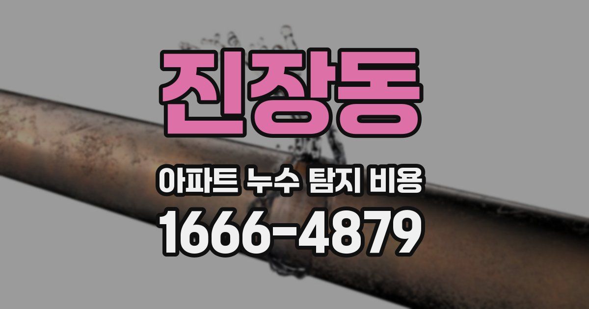 진장동 아파트 누수 탐지 비용