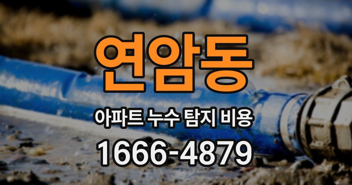 연암동 아파트 누수 탐지 비용