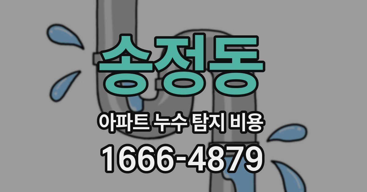 송정동 아파트 누수 탐지 비용