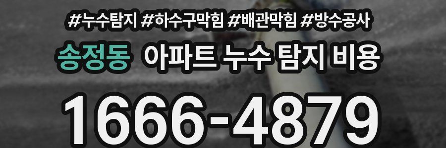 송정동 아파트 누수 탐지 비용