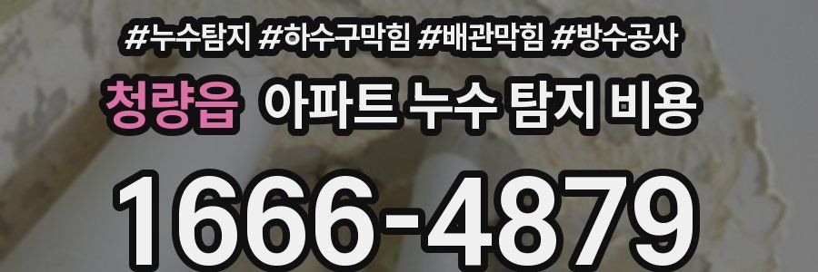 청량읍 아파트 누수 탐지 비용