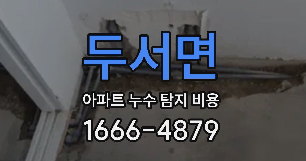 두서면 아파트 누수 탐지 비용