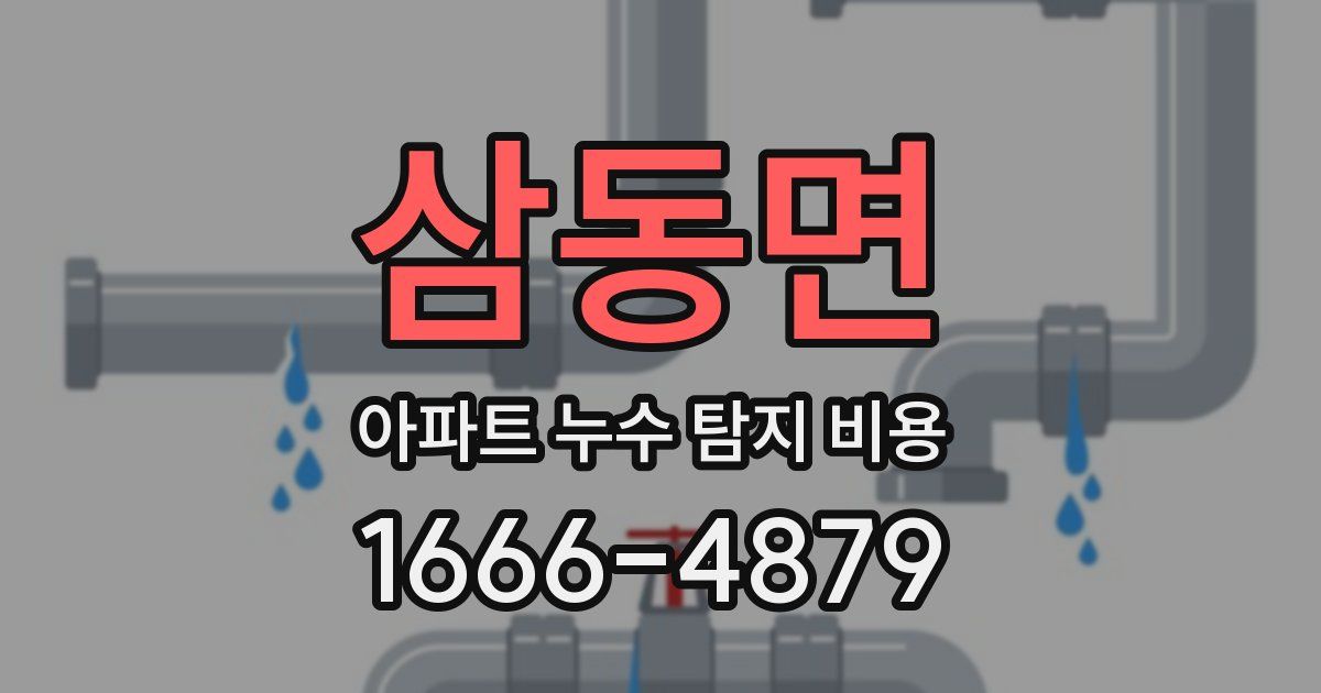 삼동면 아파트 누수 탐지 비용