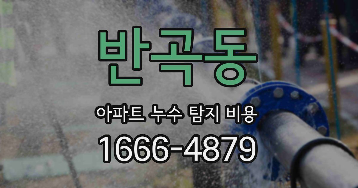 반곡동 아파트 누수 탐지 비용