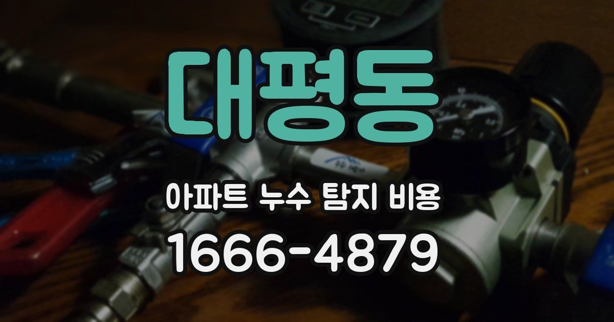 대평동 아파트 누수 탐지 비용
