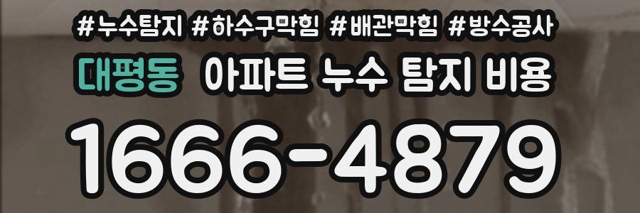 대평동 아파트 누수 탐지 비용